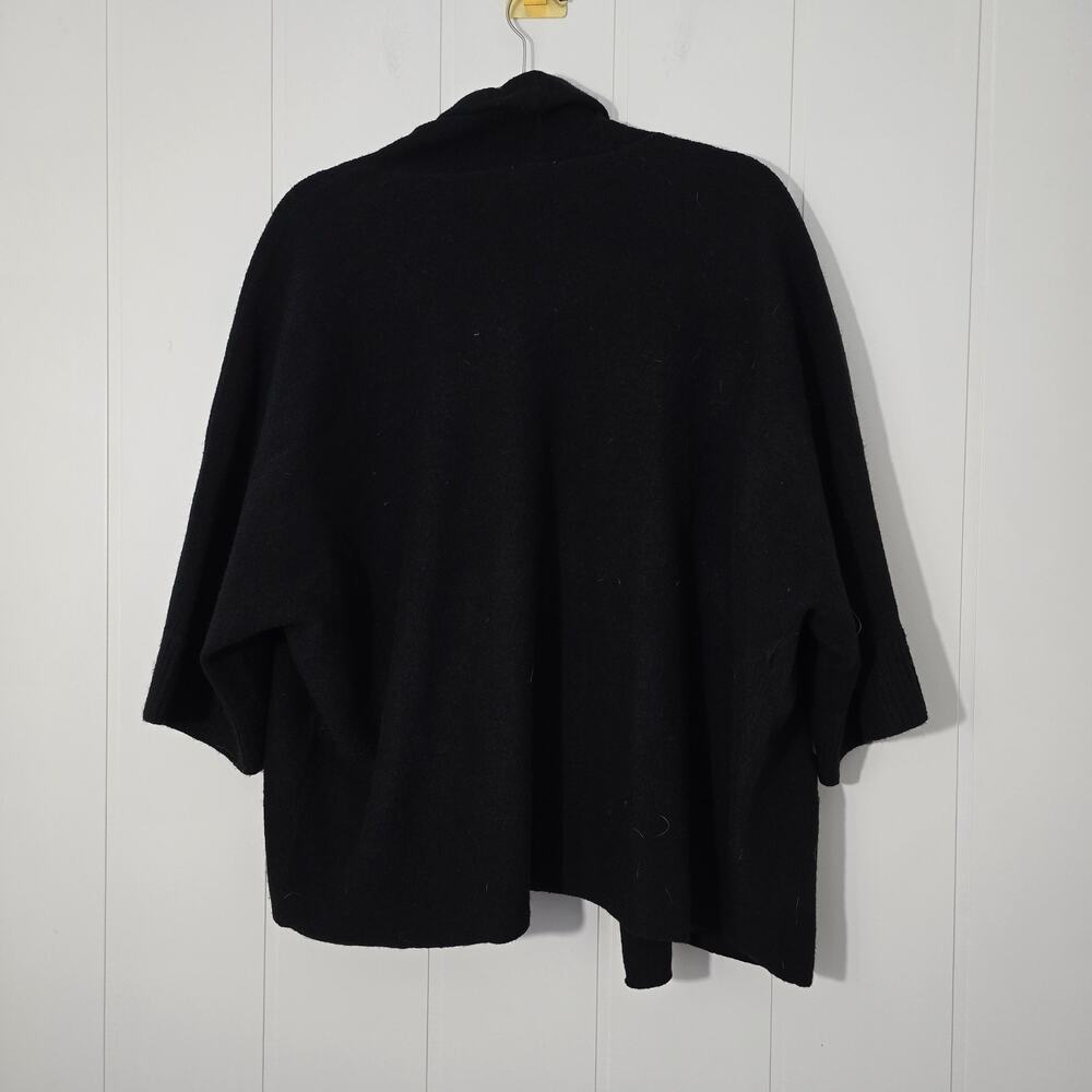 Chico's Black 3/4 Sleeve Open Cardigan Sweater Wool Casual Size 3 (L-16/18) - Picture 7 of 7